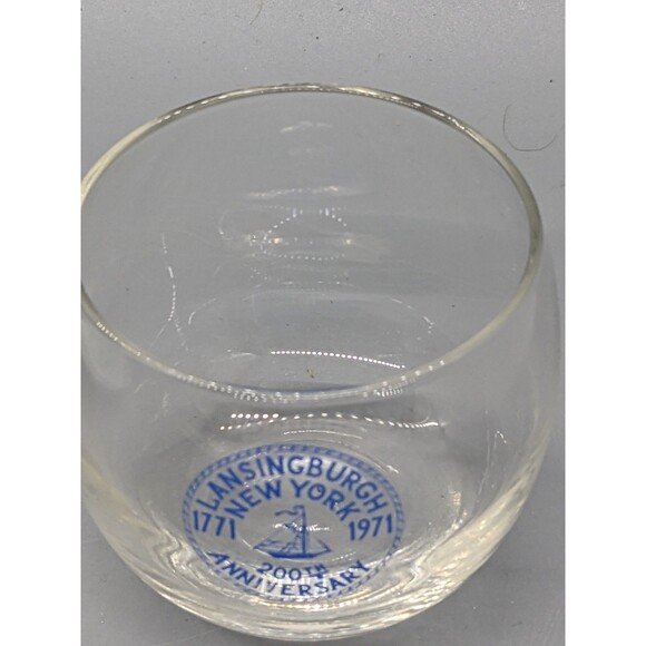 Roly Poly Glass Lansingburgh NY New York 200th Anniversary  1771-1971 - Picture 4 of 5